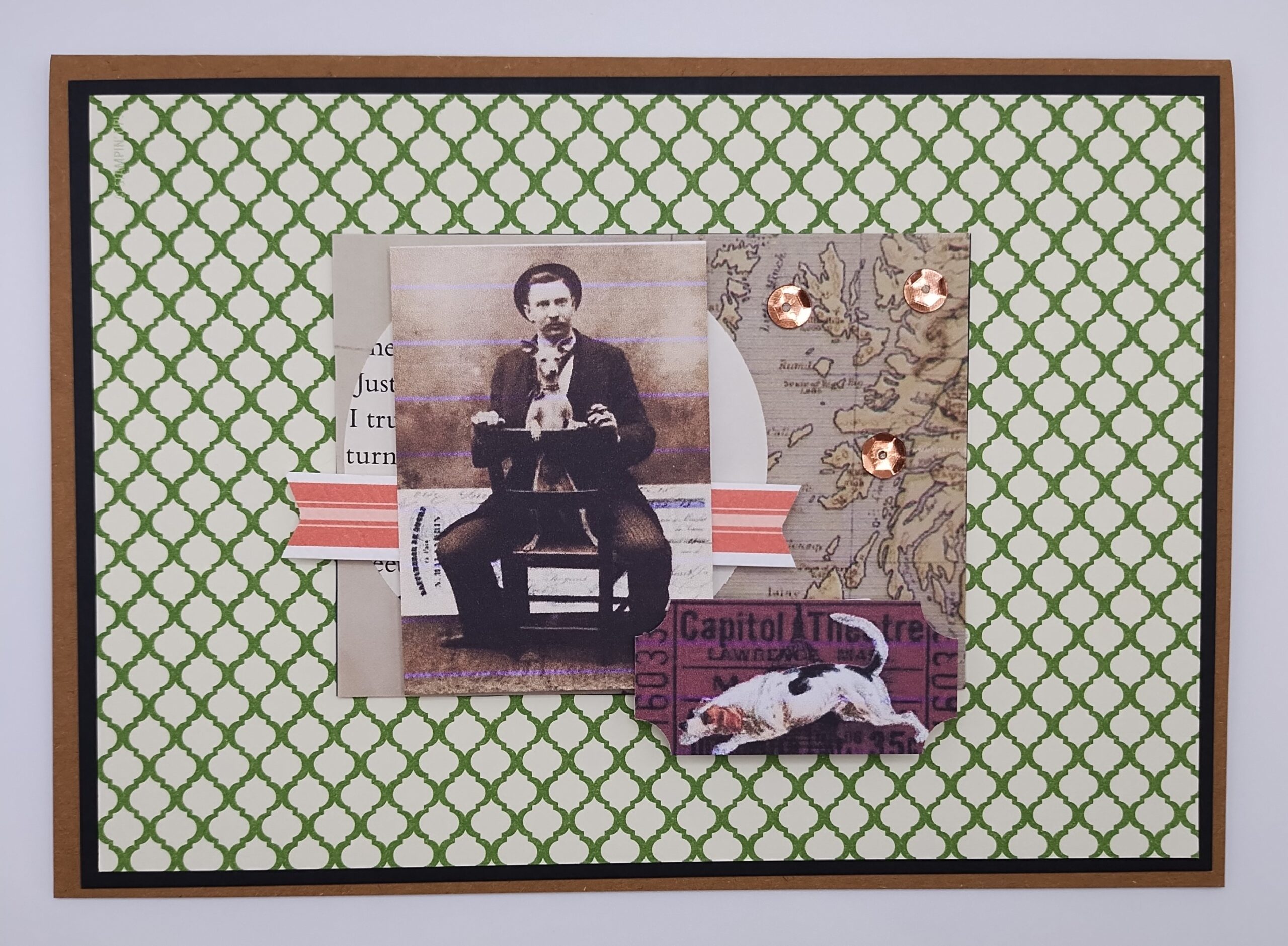 Vintage Man with Dog Cluster