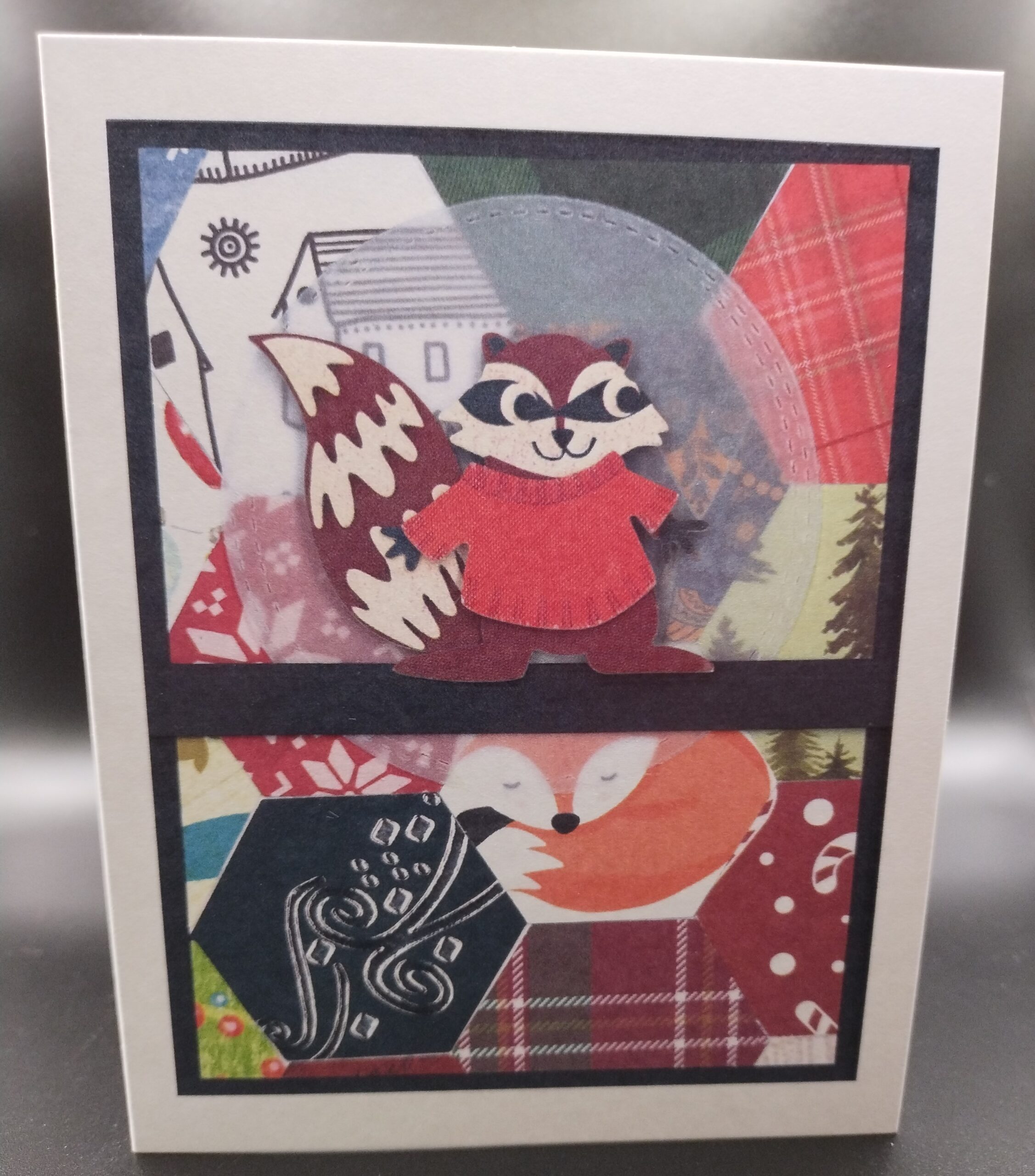Raccoon Christmas Card