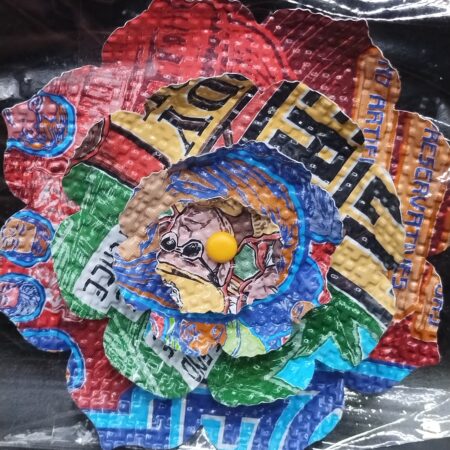 Large Flower Magnet (Recycled drink cans) - 7