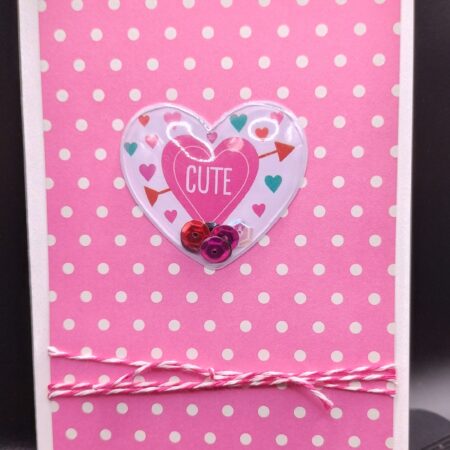 "Cute" Heart Shaker - small card