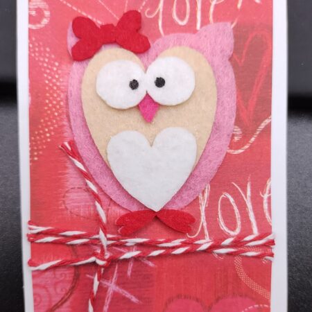 Felt Heart Owl - gift size
