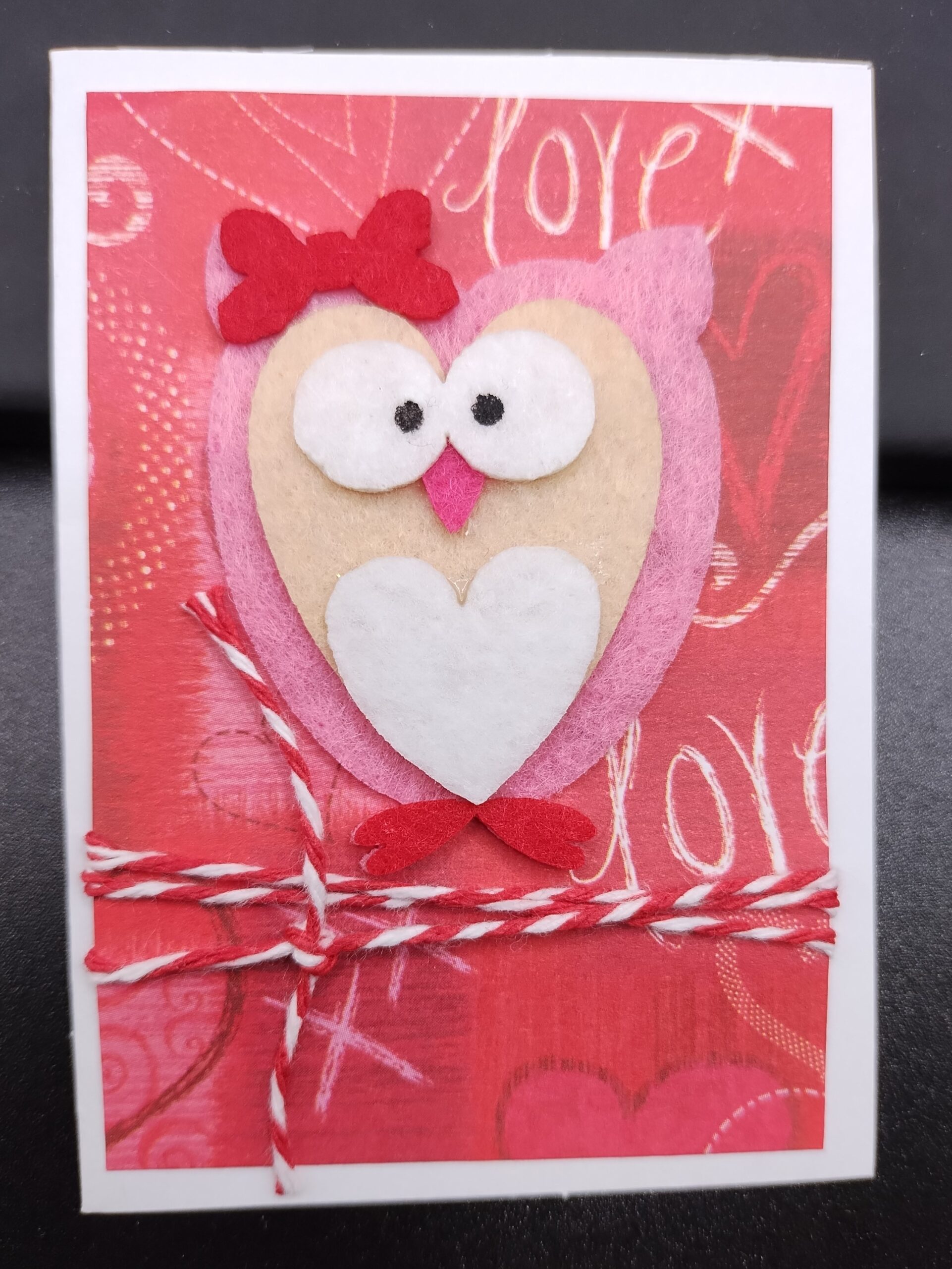 Felt Heart Owl - gift size