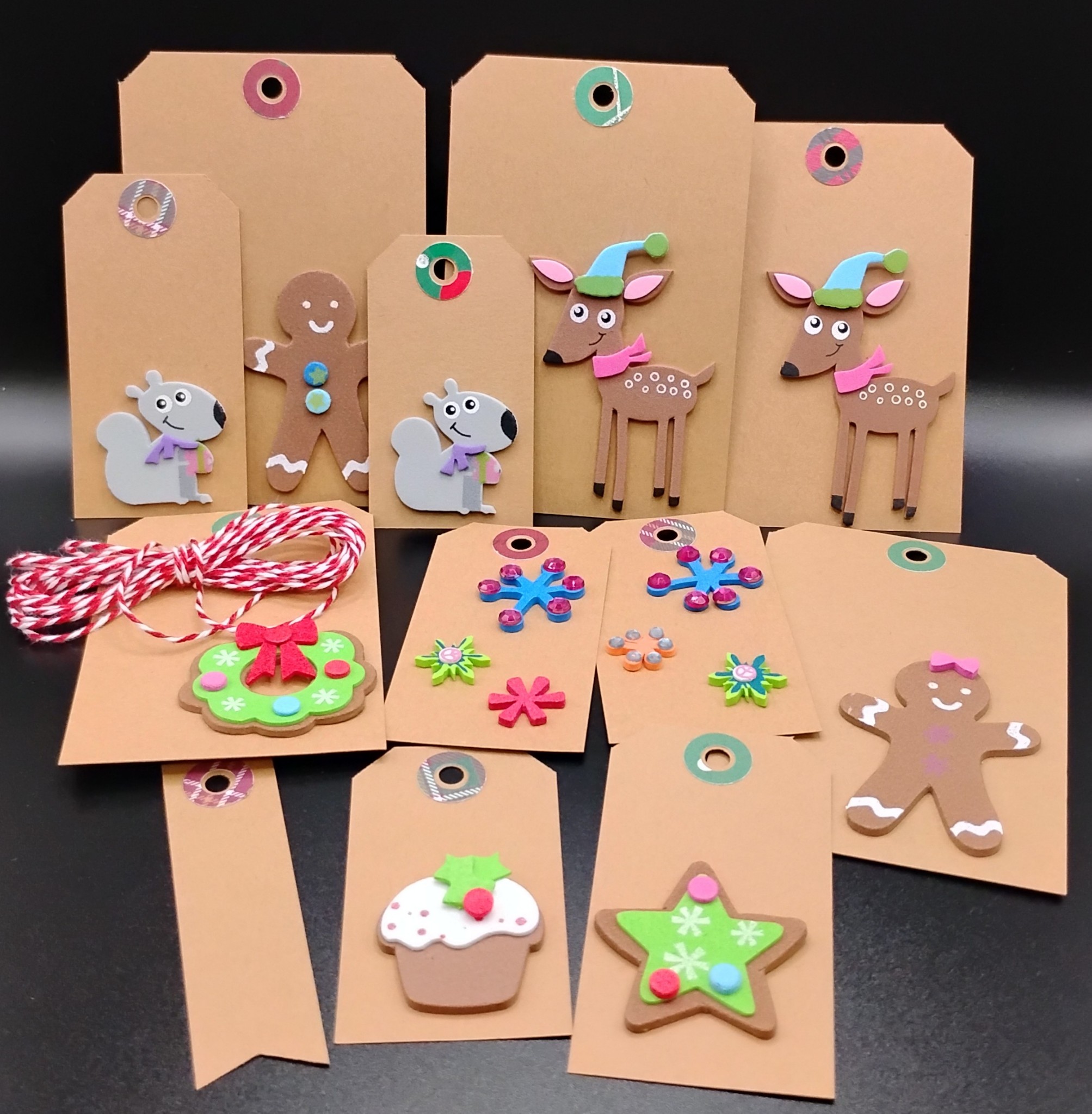Children's foam and kraft cardstock tags