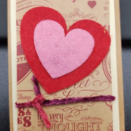 Layered Felt Heart - Kraft gift size