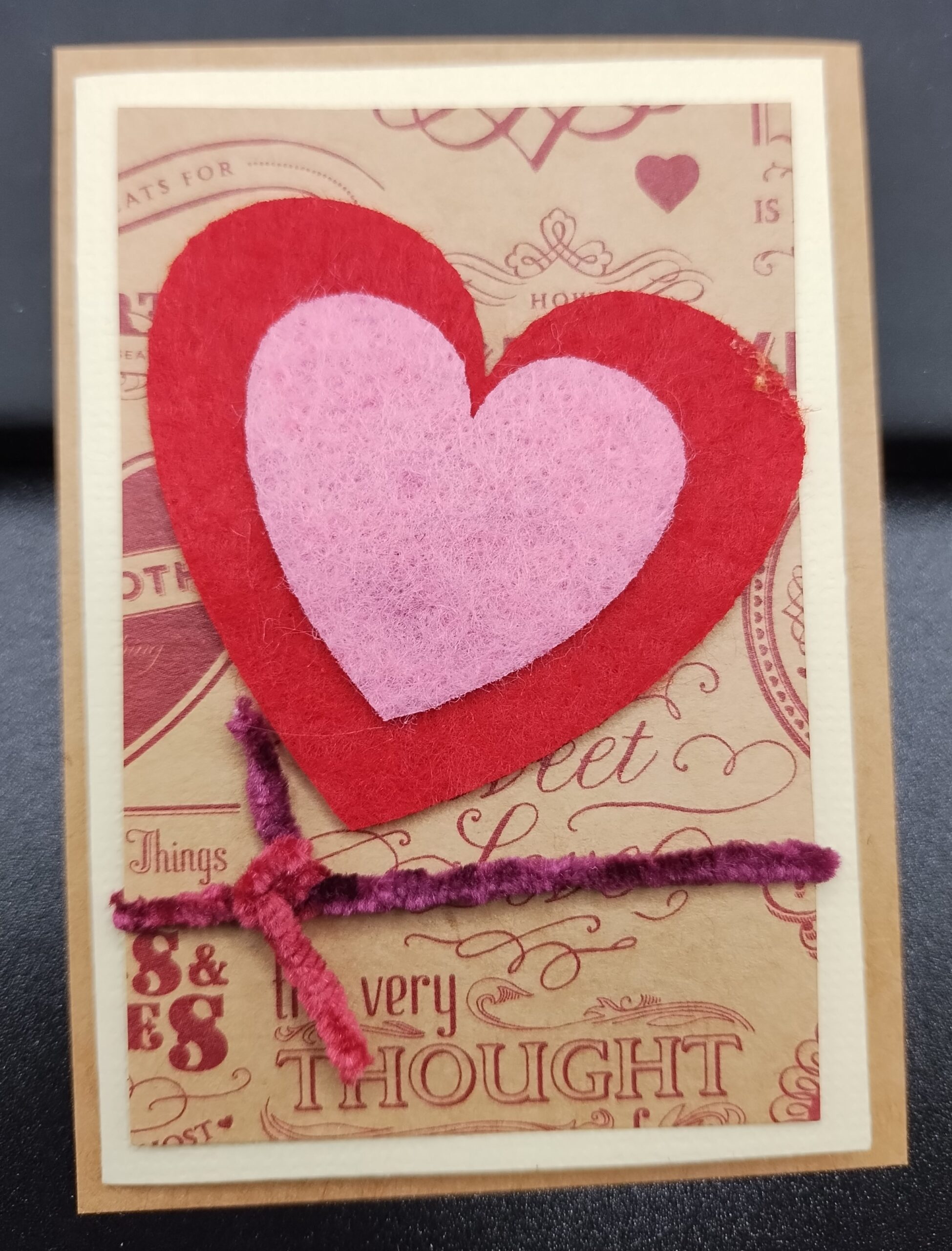 Layered Felt Heart - Kraft gift size