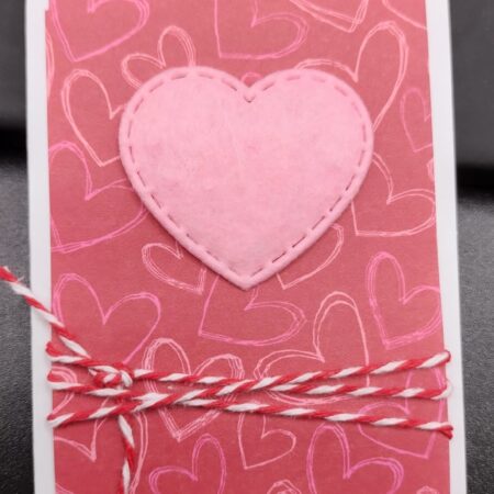 Pink Puffy Felt Heart - gift size