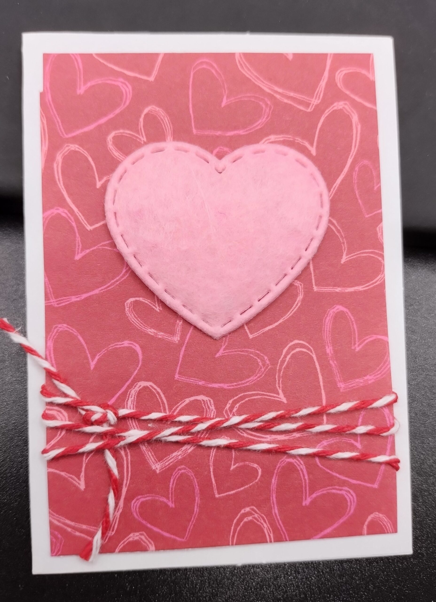 Pink Puffy Felt Heart - gift size