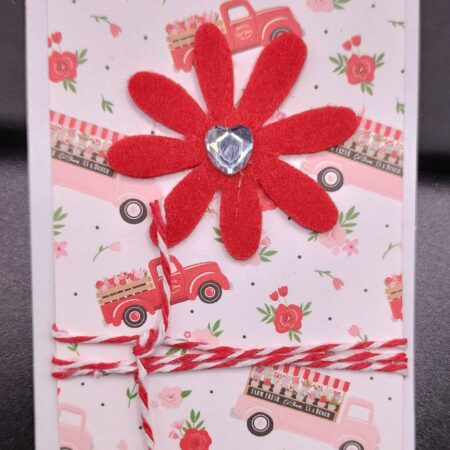 Red Felt Flower - gift size