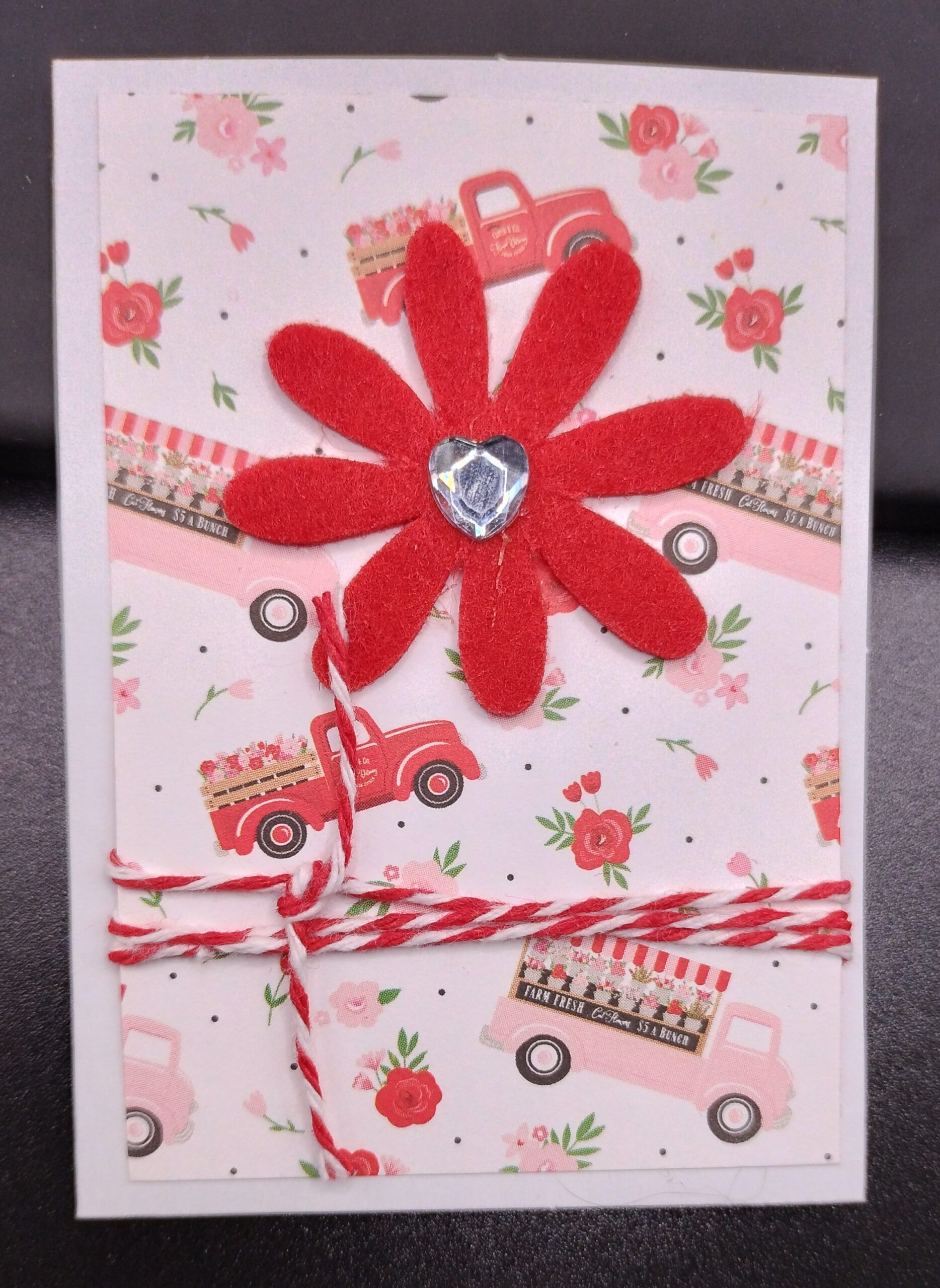 Red Felt Flower - gift size