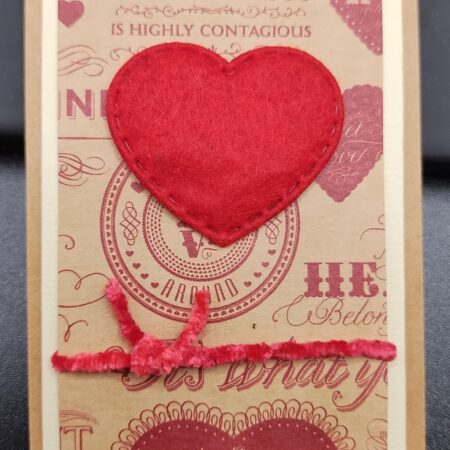 Red Puffy Heart - kraft gift size