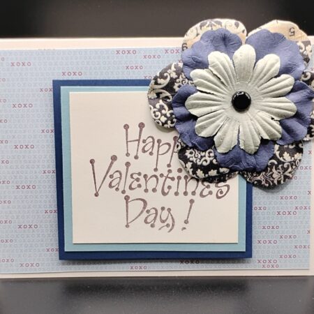 Blue Flower Valentine's Card