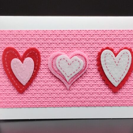 3 Felt Hearts