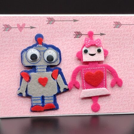 Felt Love Robot Valentine's Card